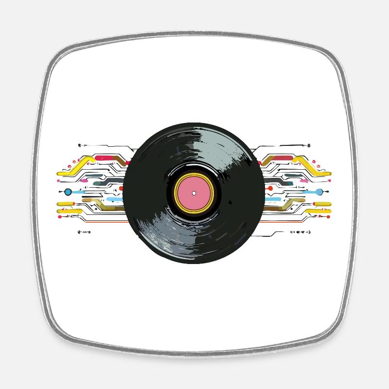 Vinyl_2 - Square fridge magnet - white