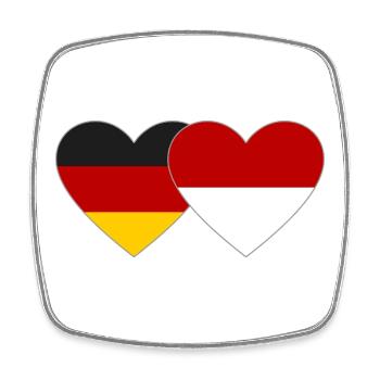 Deutschland Monaco Flagge Herz - Viereckiger Kühlschrankmagnet - Weiß - Vorne