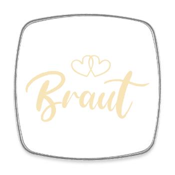 Braut Herzschrift Design - Viereckiger Kühlschrankmagnet - Weiß - Vorne