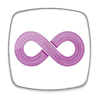 Infinity Flow – Symbol of Agility - Square fridge magnet - white - Front