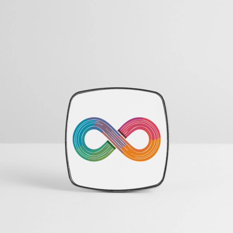 Unendlicher Regenbogen oder doch einfach nur Flow? Viereckiger Kühlschrankmagnet