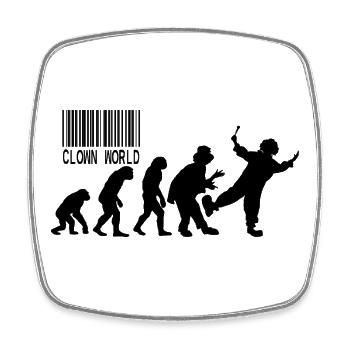 Clown World Evolution parody - Square fridge magnet - white - Front