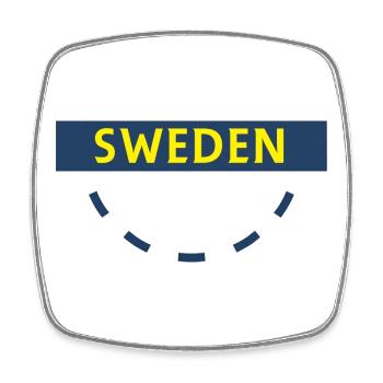 Sweden Circle Emblem - Square fridge magnet - white - Front