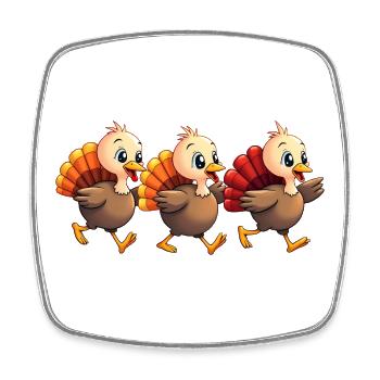 Bébé dinde de Thanksgiving - Magnet carré - blanc - Devant