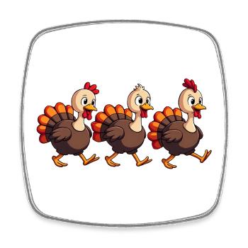 Bébé dinde de Thanksgiving - Magnet carré - blanc - Devant