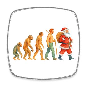 Evolution zum Weihnachtsmann – Watercolor Xmas - Viereckiger Kühlschrankmagnet - Weiß - Vorne