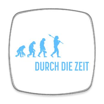 Werdender Vater PAPA DURCH DIE ZEIT Lustig - Viereckiger Kühlschrankmagnet - Weiß - Vorne
