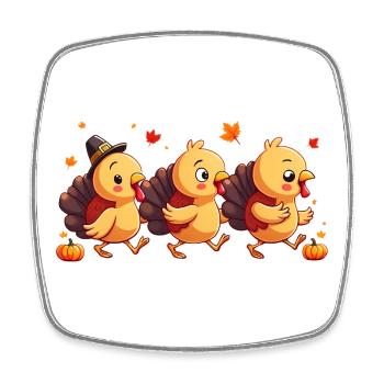 Bébé dinde de Thanksgiving - Magnet carré - blanc - Devant