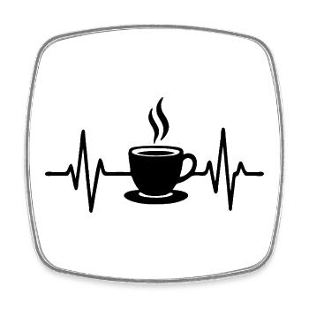 Broken Heart Kaffeetasse Minimalistisches Liniendesign - Viereckiger Kühlschrankmagnet - Weiß - Vorne