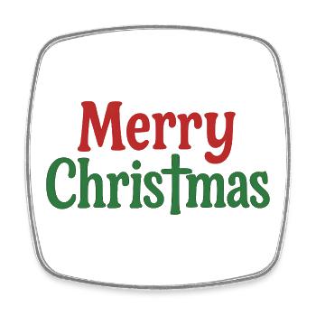 Merry Christmas Vintage Kruzifix - Viereckiger Kühlschrankmagnet - Weiß - Vorne