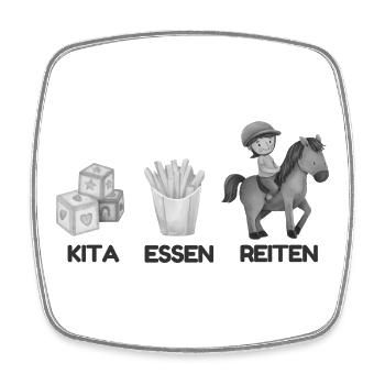 Kita Essen Reiten Motive Pferd - Viereckiger Kühlschrankmagnet - Weiß - Vorne