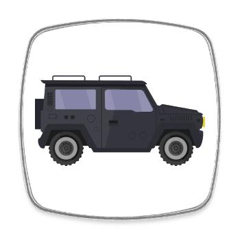 Jeep - Viereckiger Kühlschrankmagnet - Weiß - Vorne