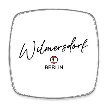Wilmersdorf - Berlin Flag - Berlin Bear - Square fridge magnet - white - Front