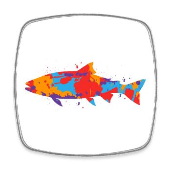 Forellen Angeln bunt Forellenangler Angler Forelle - Viereckiger Kühlschrankmagnet - Weiß - Vorne