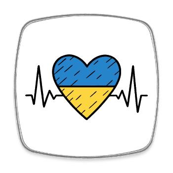 Ukraine Herzschlag Linie Flagge Liebe Reisen Design - Viereckiger Kühlschrankmagnet - Weiß - Vorne