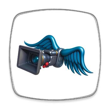 ANGELIC CAM – Ton & Bild - Viereckiger Kühlschrankmagnet - Weiß - Vorne