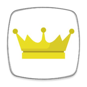 Couronne - Magnet carré - blanc - Devant