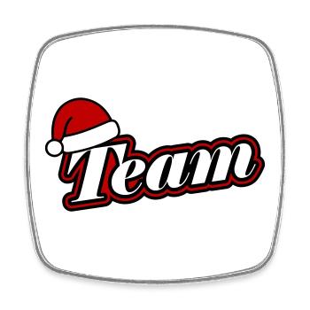 Christmas Team Santa Hat - Square fridge magnet - white - Front