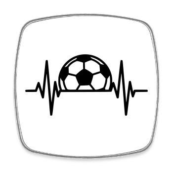 Ligne Soccer Heartbeat - Magnet carré - blanc - Devant