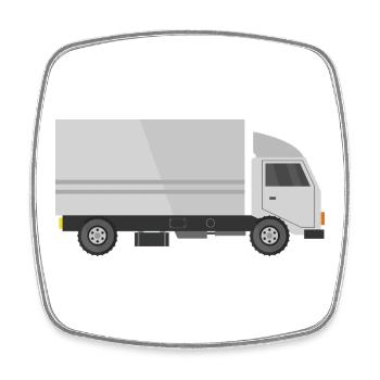 Lieferauto - Viereckiger Kühlschrankmagnet - Weiß - Vorne