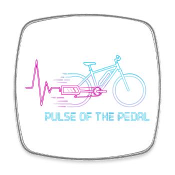 Neon Pulse Fahrradgrafik - Viereckiger Kühlschrankmagnet - Weiß - Vorne