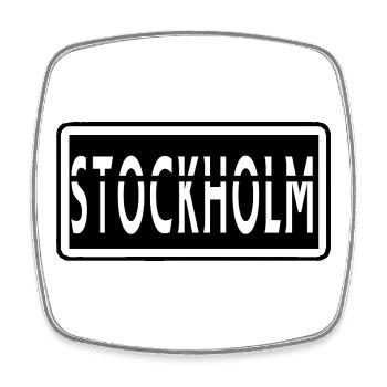 Stockholm Cutout Typography - Square fridge magnet - white - Front