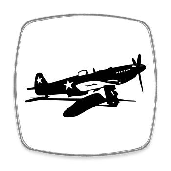 Yak-3 M - Viereckiger Kühlschrankmagnet - Weiß - Vorne