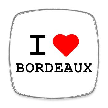 I love Bordeaux - Ich liebe Bordeaux - Viereckiger Kühlschrankmagnet - Weiß - Vorne