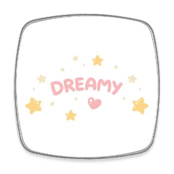 Pastel Dream Stars Heart - Square fridge magnet - white - Front