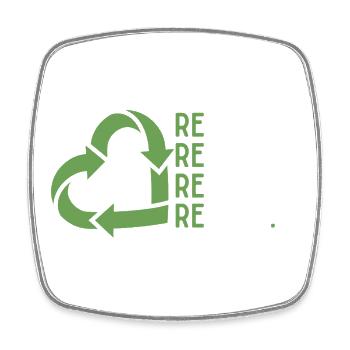 Reduce Reuse Recycle Repeat – Eco Theme - Square fridge magnet - white - Front