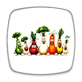 légumes - Magnet carré - blanc - Devant