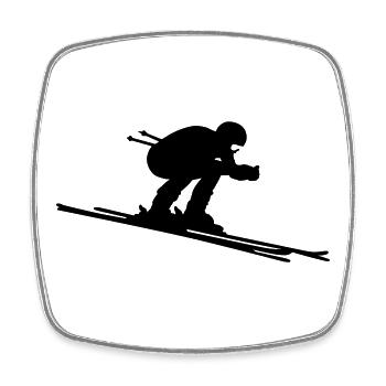 Ski - Viereckiger Kühlschrankmagnet - Weiß - Vorne