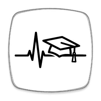 Graduation Heartbeat – Graduation & Student Design - Square fridge magnet - white - Front