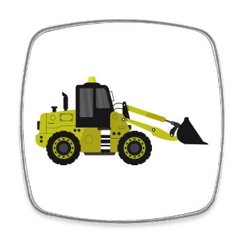 Bagger - Viereckiger Kühlschrankmagnet - Weiß - Vorne