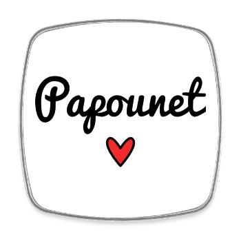 PAPOUNET. DAD. FATHER'S DAY. HAPPY FATHER'S DAY - Square fridge magnet - white - Front