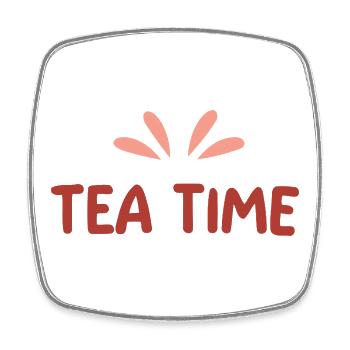 Tea Time Sweet Charm - Square fridge magnet - white - Front