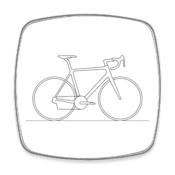 Aero Road Bike Line Elegant Cycling Biker - Square fridge magnet - white - Front