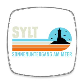 Nordsee Urlaub SONNENUNTERGANG AM MEER Lustig - Viereckiger Kühlschrankmagnet - Weiß - Vorne