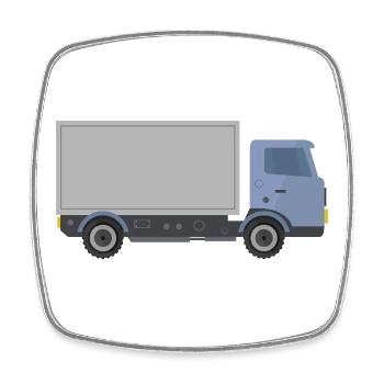 Lieferauto - Viereckiger Kühlschrankmagnet - Weiß - Vorne