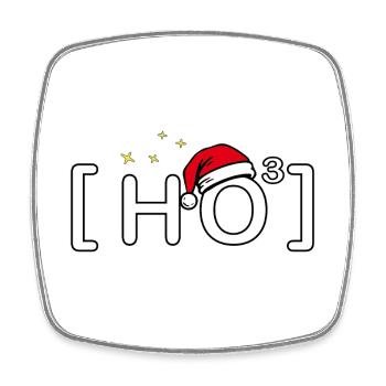 Ho Ho Ho – Motif de Noël drôle - Magnet carré - blanc - Devant