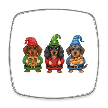 Teckel Joyeux Noël Cadeau de Noël cool - Magnet carré - blanc - Devant