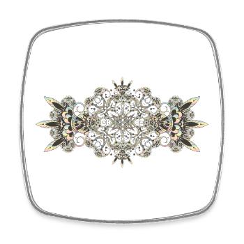 Pastellfarbenes ornamentales Mehndi Mandala Design - Viereckiger Kühlschrankmagnet - Weiß - Vorne