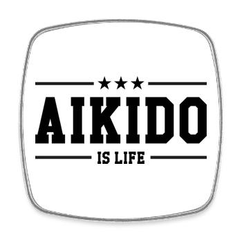 Aikido ist das Leben! - Viereckiger Kühlschrankmagnet - Weiß - Vorne