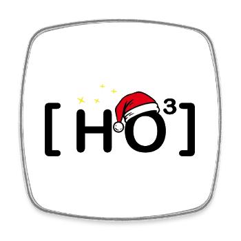 Ho Ho Ho – Funny Christmas motif minimalist - Square fridge magnet - white - Front