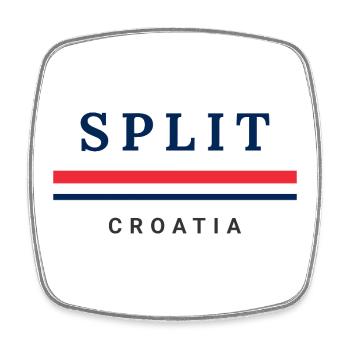 Split City Croatia - Square fridge magnet - white - Front