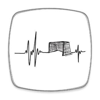 Goal Cage Sport Football Hockey Rhythm Heart - Square fridge magnet - white - Front
