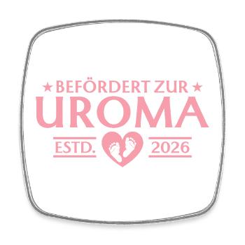 Babyparty Befördert zur Uroma 2026 - Viereckiger Kühlschrankmagnet - Weiß - Vorne