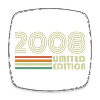 Vintage 2008 Retro 2008 Birthday Gift - Square fridge magnet - white - Front