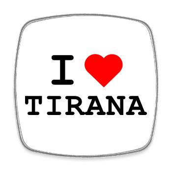 I love Tirana - Ich liebe Tirana - Square fridge magnet - white - Front