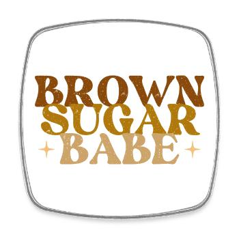 Brown Sugar Babe – African Melanin Pride - Square fridge magnet - white - Front